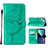 Coque Portefeuille Papillon Livre Cuir Etui Clapet L10 pour Apple iPhone 13 Vert