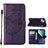 Coque Portefeuille Papillon Livre Cuir Etui Clapet L10 pour Apple iPhone 13 Violet