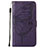 Coque Portefeuille Papillon Livre Cuir Etui Clapet L10 pour Apple iPhone 14 Plus Violet Petit