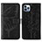 Coque Portefeuille Papillon Livre Cuir Etui Clapet L10 pour Apple iPhone 14 Pro Max Noir