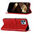 Coque Portefeuille Papillon Livre Cuir Etui Clapet L10 pour Apple iPhone 14 Pro Rouge Petit