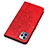 Coque Portefeuille Papillon Livre Cuir Etui Clapet L10 pour Apple iPhone 14 Pro Rouge Petit