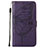 Coque Portefeuille Papillon Livre Cuir Etui Clapet L10 pour Apple iPhone 14 Pro Violet Petit