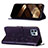 Coque Portefeuille Papillon Livre Cuir Etui Clapet L10 pour Apple iPhone 14 Pro Violet Petit