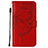 Coque Portefeuille Papillon Livre Cuir Etui Clapet L10 pour Apple iPhone 14 Rouge Petit