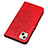 Coque Portefeuille Papillon Livre Cuir Etui Clapet L10 pour Apple iPhone 14 Rouge Petit