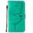 Coque Portefeuille Papillon Livre Cuir Etui Clapet L10 pour Apple iPhone 14 Vert Petit