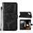 Coque Portefeuille Papillon Livre Cuir Etui Clapet L10 pour Apple iPhone 15 Noir