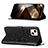 Coque Portefeuille Papillon Livre Cuir Etui Clapet L10 pour Apple iPhone 15 Noir Petit