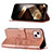 Coque Portefeuille Papillon Livre Cuir Etui Clapet L10 pour Apple iPhone 15 Or Rose Petit