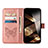 Coque Portefeuille Papillon Livre Cuir Etui Clapet L10 pour Apple iPhone 15 Or Rose Petit