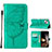 Coque Portefeuille Papillon Livre Cuir Etui Clapet L10 pour Apple iPhone 15 Plus Vert