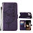 Coque Portefeuille Papillon Livre Cuir Etui Clapet L10 pour Apple iPhone 15 Plus Violet