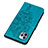 Coque Portefeuille Papillon Livre Cuir Etui Clapet L10 pour Apple iPhone 15 Pro Max Bleu Petit