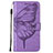 Coque Portefeuille Papillon Livre Cuir Etui Clapet L10 pour Apple iPhone 15 Pro Max Violet Clair Petit