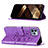 Coque Portefeuille Papillon Livre Cuir Etui Clapet L10 pour Apple iPhone 15 Pro Max Violet Clair Petit