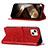 Coque Portefeuille Papillon Livre Cuir Etui Clapet L10 pour Apple iPhone 15 Rouge Petit