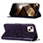 Coque Portefeuille Papillon Livre Cuir Etui Clapet L10 pour Apple iPhone 15 Violet Petit