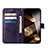 Coque Portefeuille Papillon Livre Cuir Etui Clapet L10 pour Apple iPhone 15 Violet Petit