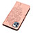 Coque Portefeuille Papillon Livre Cuir Etui Clapet L10 pour Apple iPhone 16 Pro Max Or Rose Petit