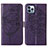 Coque Portefeuille Papillon Livre Cuir Etui Clapet L10 pour Apple iPhone 16 Pro Violet