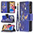 Coque Portefeuille Papillon Livre Cuir Etui Clapet pour Apple iPhone 13 Pro Max Bleu Royal Petit