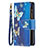 Coque Portefeuille Papillon Livre Cuir Etui Clapet pour Apple iPhone 14 Pro Bleu Petit