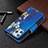 Coque Portefeuille Papillon Livre Cuir Etui Clapet pour Apple iPhone 14 Pro Bleu Petit