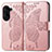 Coque Portefeuille Papillon Livre Cuir Etui Clapet pour Asus ZenFone 10 Or Rose