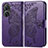 Coque Portefeuille Papillon Livre Cuir Etui Clapet pour Asus Zenfone 9 Violet