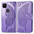 Coque Portefeuille Papillon Livre Cuir Etui Clapet pour Google Pixel 4a Violet Clair