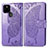 Coque Portefeuille Papillon Livre Cuir Etui Clapet pour Google Pixel 5 XL 5G Violet Clair