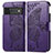 Coque Portefeuille Papillon Livre Cuir Etui Clapet pour Google Pixel 6 Pro 5G Violet