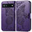 Coque Portefeuille Papillon Livre Cuir Etui Clapet pour Google Pixel 6a 5G Violet