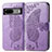 Coque Portefeuille Papillon Livre Cuir Etui Clapet pour Google Pixel 7a 5G Violet Clair