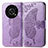 Coque Portefeuille Papillon Livre Cuir Etui Clapet pour Huawei Enjoy 50 Pro Violet Clair