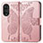 Coque Portefeuille Papillon Livre Cuir Etui Clapet pour Huawei Honor 50 5G Or Rose