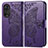 Coque Portefeuille Papillon Livre Cuir Etui Clapet pour Huawei Honor 50 5G Violet