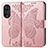 Coque Portefeuille Papillon Livre Cuir Etui Clapet pour Huawei Honor 50 Pro 5G Or Rose