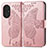 Coque Portefeuille Papillon Livre Cuir Etui Clapet pour Huawei Honor 50 SE 5G Or Rose