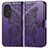 Coque Portefeuille Papillon Livre Cuir Etui Clapet pour Huawei Honor 50 SE 5G Violet