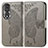 Coque Portefeuille Papillon Livre Cuir Etui Clapet pour Huawei Honor 80 5G Gris