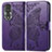 Coque Portefeuille Papillon Livre Cuir Etui Clapet pour Huawei Honor 80 5G Violet