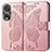 Coque Portefeuille Papillon Livre Cuir Etui Clapet pour Huawei Honor 80 Pro 5G Or Rose