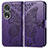 Coque Portefeuille Papillon Livre Cuir Etui Clapet pour Huawei Honor 80 Pro 5G Violet