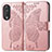 Coque Portefeuille Papillon Livre Cuir Etui Clapet pour Huawei Honor 90 5G Or Rose