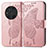 Coque Portefeuille Papillon Livre Cuir Etui Clapet pour Huawei Honor Magic3 5G Or Rose