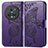 Coque Portefeuille Papillon Livre Cuir Etui Clapet pour Huawei Honor Magic5 Pro 5G Violet