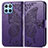 Coque Portefeuille Papillon Livre Cuir Etui Clapet pour Huawei Honor X6 5G Violet