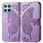 Coque Portefeuille Papillon Livre Cuir Etui Clapet pour Huawei Honor X6 5G Violet Clair